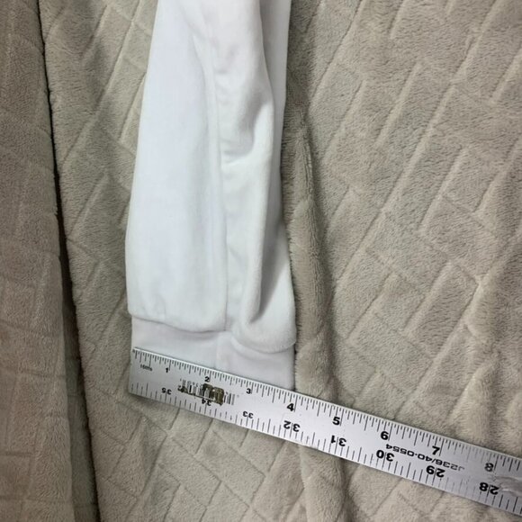 Roma Concept Womens L Hoodie Sweatshirt White Velour Cropped Full Zip Rhinestone - Picture 15 of 16